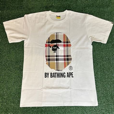 bape x burberry|bape t shirt weiß.